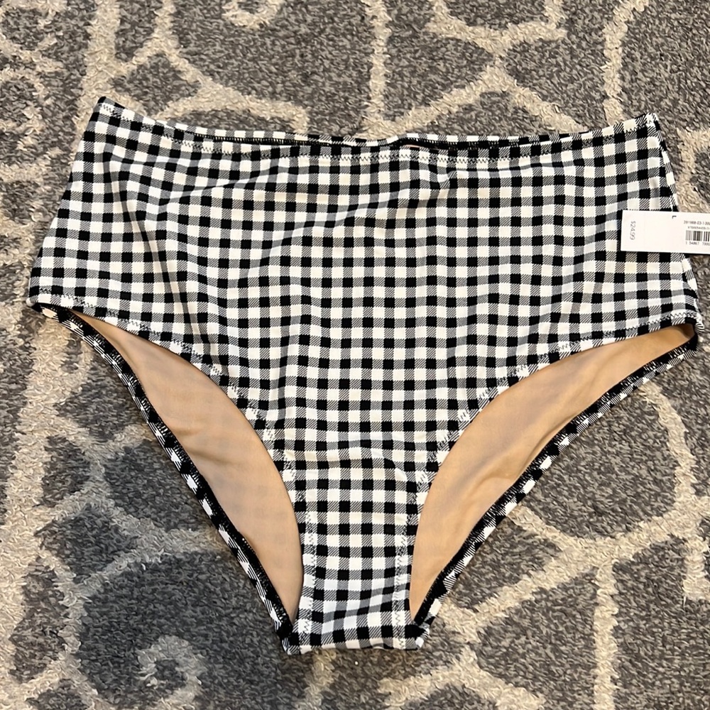 Plaid high waisted bikini bottoms